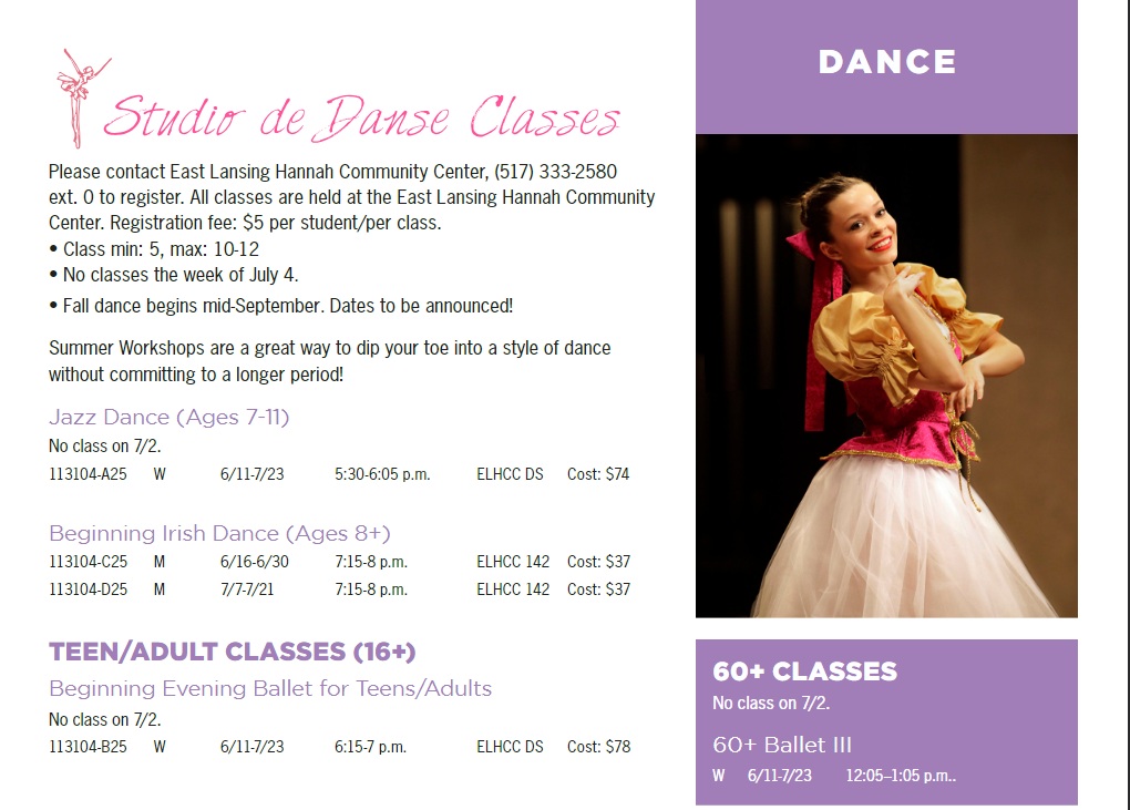 Dance Class Schedule